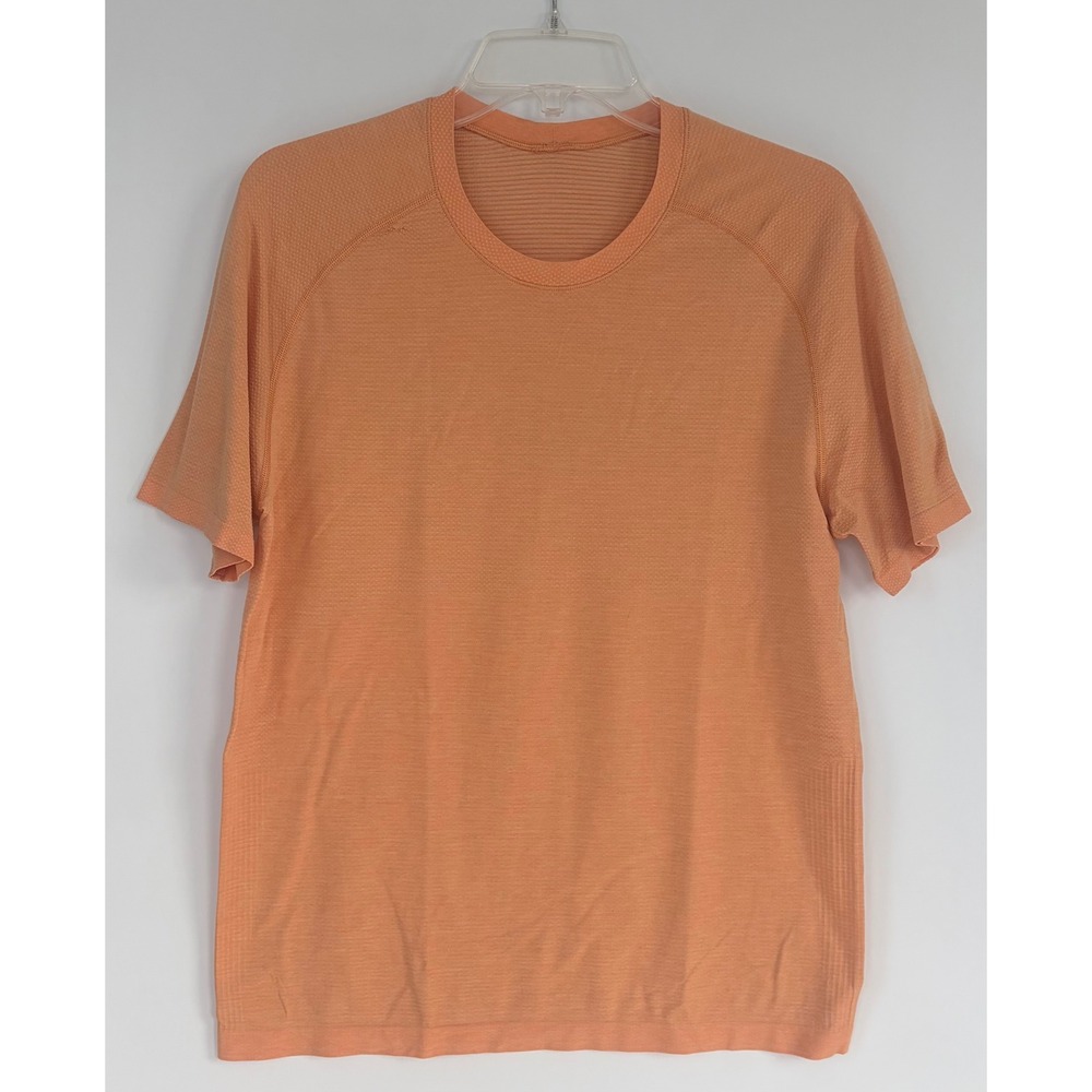 Lululemon Metal Vent Tech Shirt Mens Medium Orange Heather Short Sleeve Training